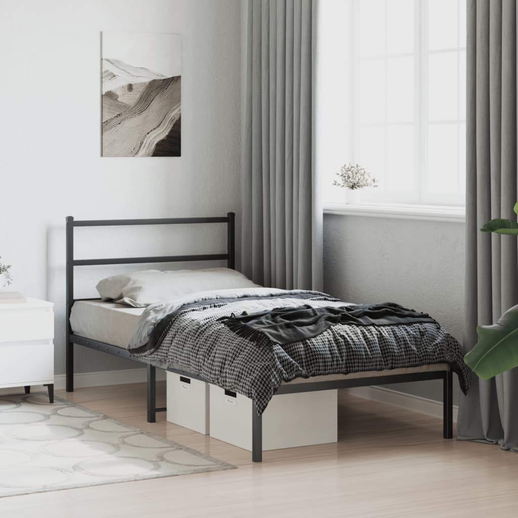 vidaXL Metal Bed Black 100 x 200 cm